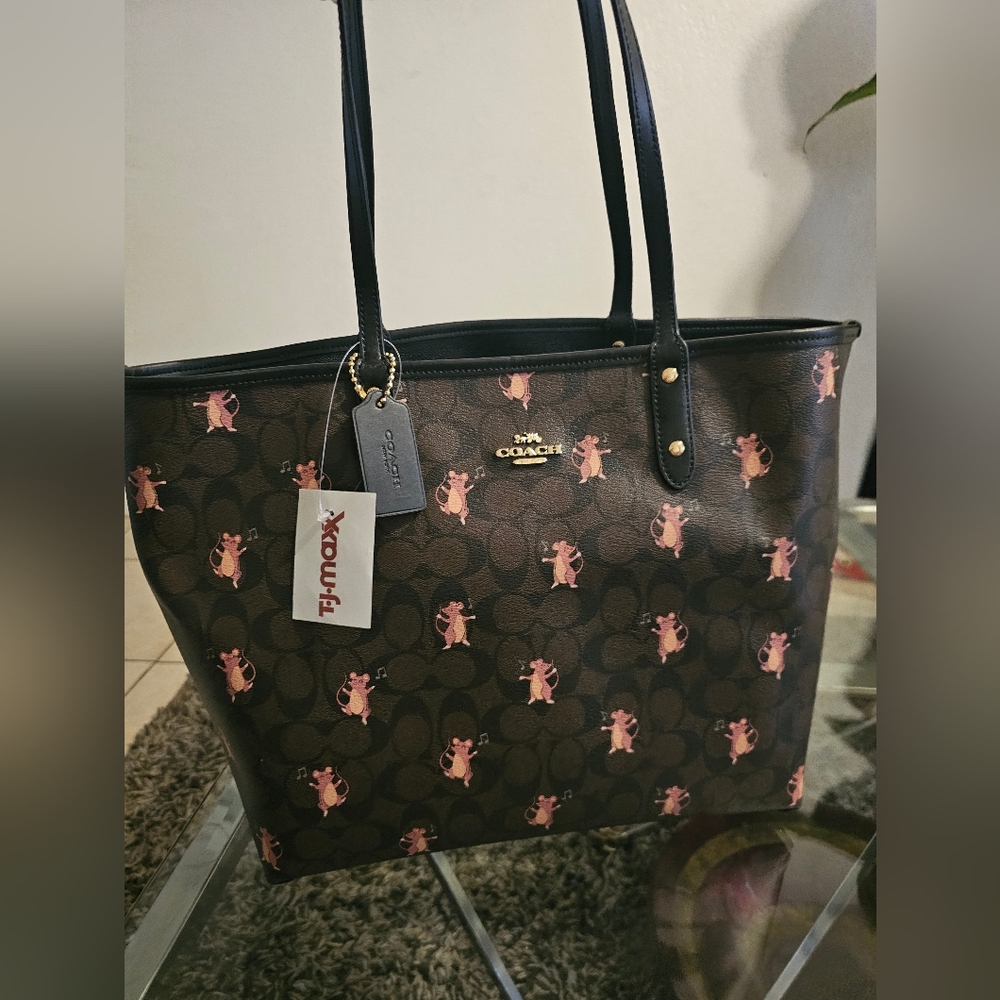 Coach Black and Pink Tote Bag